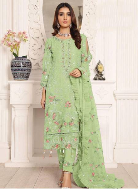Green Colour ALK ALIZEH 1 Heavy Designer Fancy Festive Wear Georgette Pakistani Suits Collection 117-D